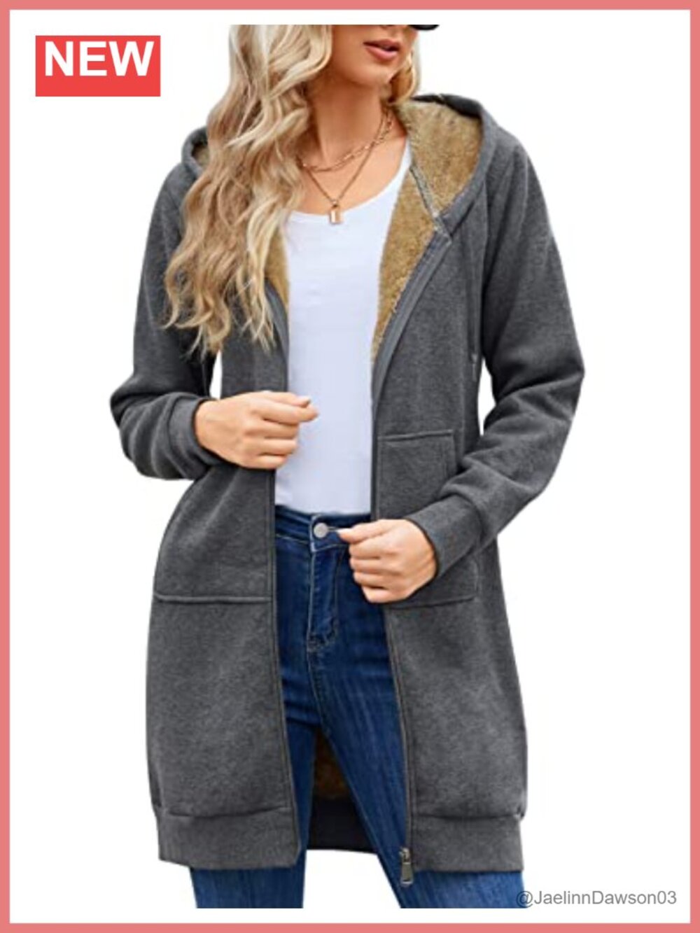 Women's Sherpa Lined Zip Up Hoodie Long Tunic Sweatshirt Winter Coat